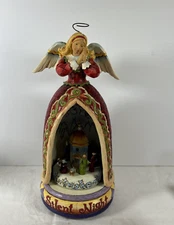 Jim Shore SILENT NIGHT Angel Nativity Scene Revolving Musical Figure Christmas