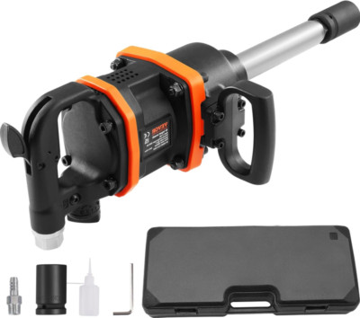 1'' Pneumatic Impact Gun W/ 8 Inch Extended Anvil & Carrying Case for Heavy Duty 