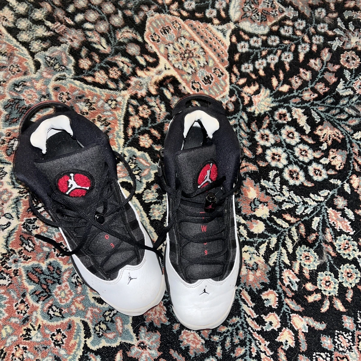 Jordan 6 rings 2025 black white gym red