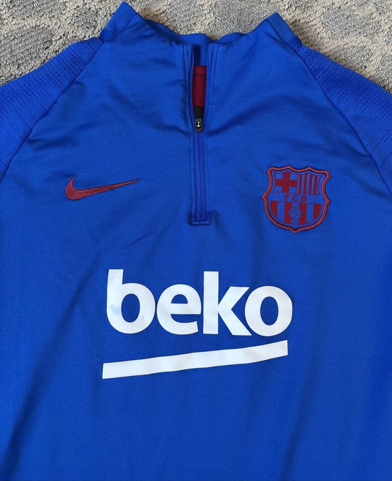 Camiseta FC Barcelona Nike Dri-Fit Cuarto Cremallera Juvenil XL Azul Foto 3 de 4