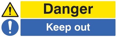 Insegna Pericolo Keep Out Personale Protezione & Sito Sicurezza Segni