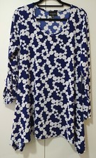 Antthony Designs Navy and White Tunic Top Size L