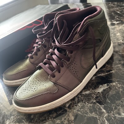 Size 11 - Air Jordan 1 Retro Mid Nouveau Deep Burgundy | eBay