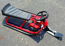Goplus Snow Racer Sled Steering Ski Sled Red  Black Winter Fun Kids Teens
