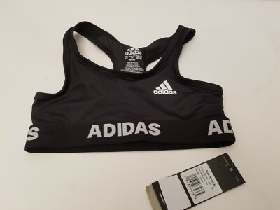 Adidas AB7009 adidas Girls Big Gym Bra Black Size XS 6/6X NWT
