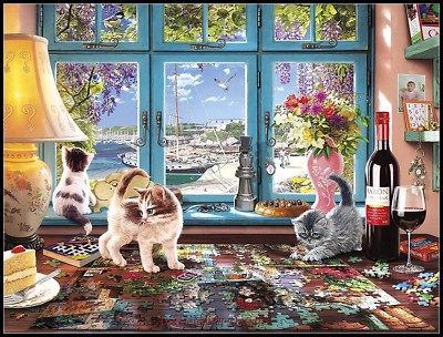 Desk Cats - DIY Chart Counted Cross Stitch Patterns Needlework Embroidery DMC