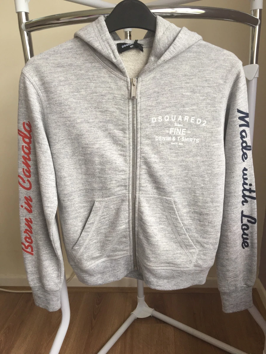 Dsquared 2 Boys Grey Hooded Track Top Age 10 Bnwt Rrp 150.00 eBay