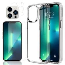 iPhone 13 12 Pro/Pro Max Clear Case Shockproof Cover, Camera and Screen Protectr