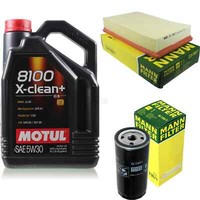 Mann-Filter Inspektionspaket 5L Motul 8100 X-Clean+ 5W-30 FüR Audi 80 1.9 TDI