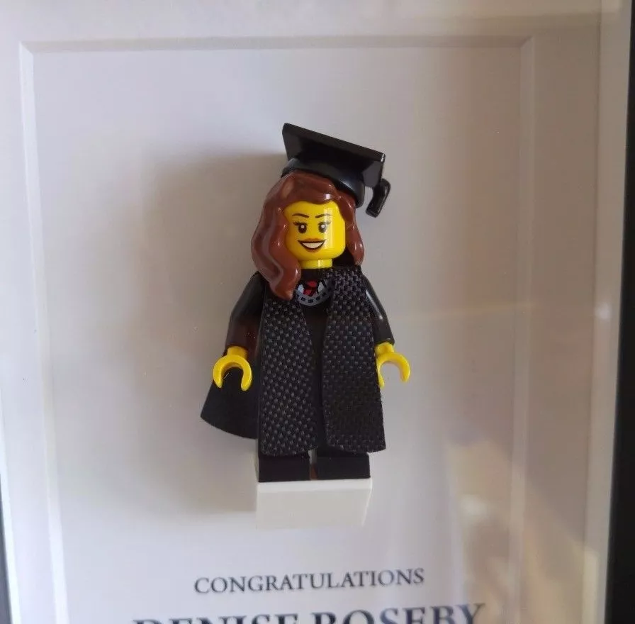 Small unique personalised LEGO male female small Graduation gift frame AFOL