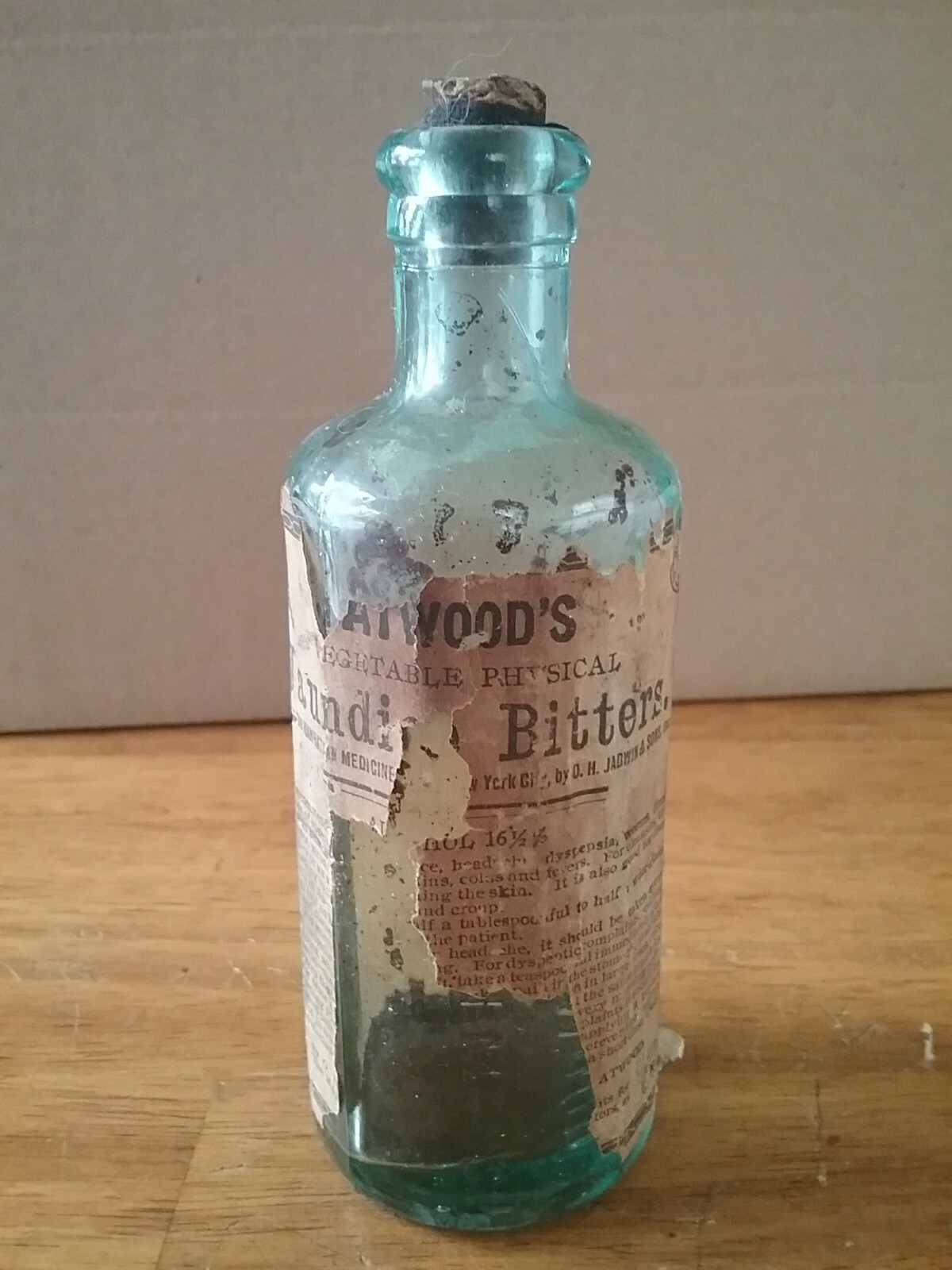 Antique Atwoods Jaundice Bitters Bottle w/ Cork & Partial Label eBay