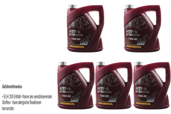 5X 4 Liter Original Mannol GetriebeöL MTF-4 Getriebeoel 75W-80 Gear Oil-image