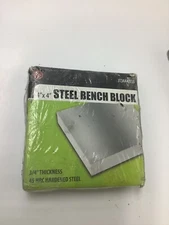 SE Steel Bench Block JT34443SB, 4" x4", 3/4" 45 HRC Hardened Steel