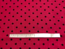 FQ Hot Pink with black Polka dots Cotton Fabric Fat Quarter