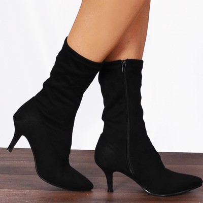 black high heel ankle boots uk
