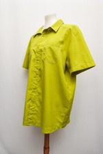 Vintage mens button down shirt green L 70s