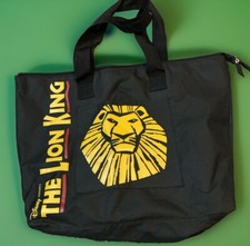 THE LION KING Tote Bag Black Canvas Zippered DISNEY Logo Broadway L1 