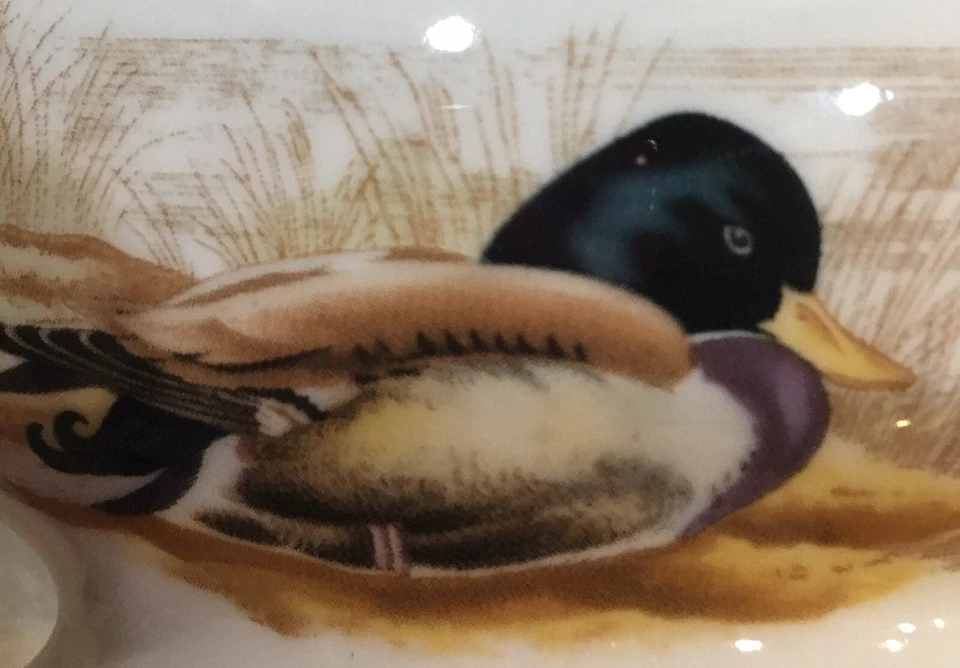 SPODE WOODLAND COVERED BUTTER DISH  2pc "MALLARD" BROWN BNWT  beautiful - Image 3 of 4