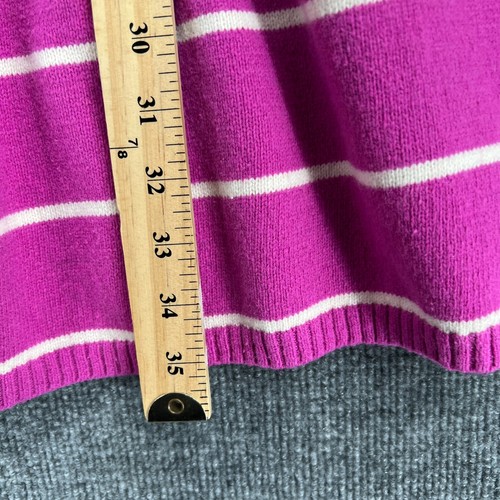Lands End Girls Sweater Dress Size Large 14 Pink White Turtleneck Preppy Classic - Picture 9 of 11