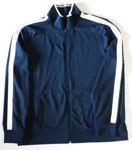 white and navy jacket