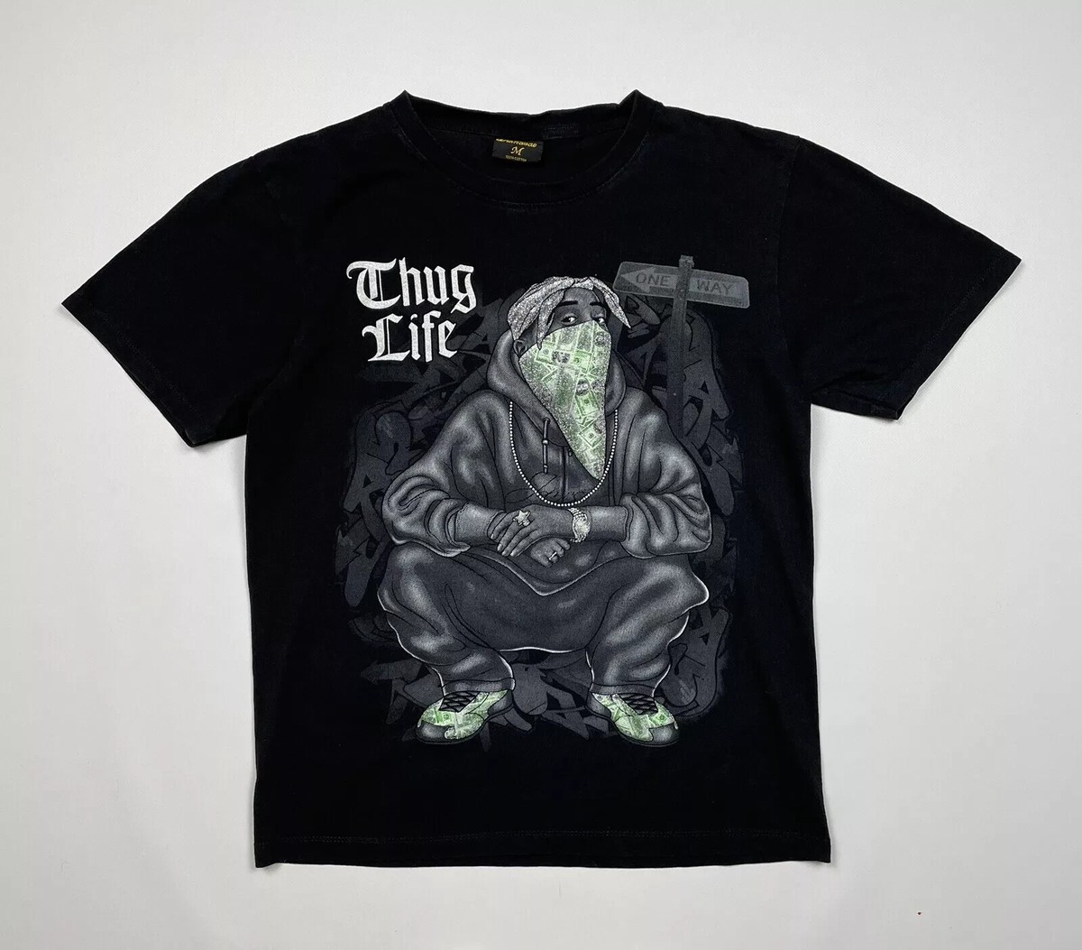 Vintage T-Shirt Rap Hip Hop Style Tee 2Pac Tupac Thug Life Adult