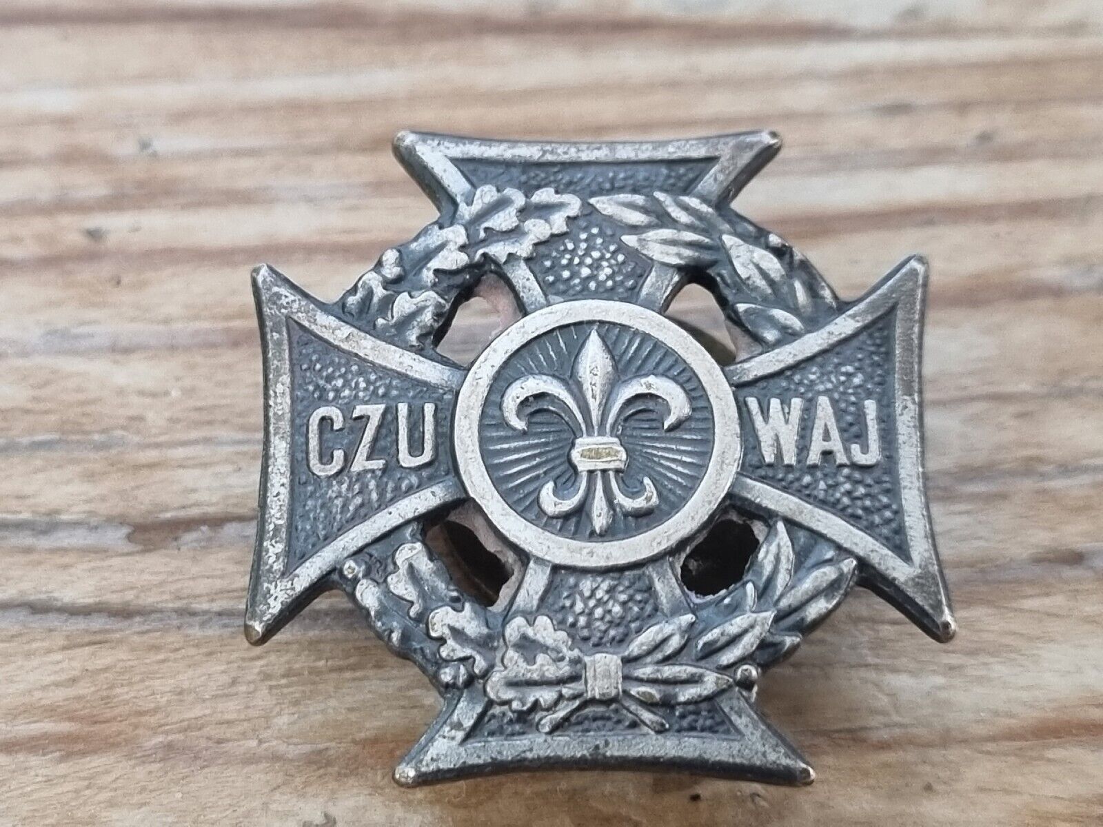 Vintage Polish Scouting Cross Badge Pin