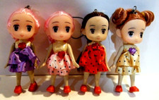 Lot of 4 Plastic Dolls For Phone, Purse, Backpack Charm Strap - NWOT  46 