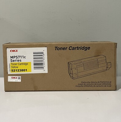 Genuine Okidata 52123801 Yellow Toner Cartridge for Okidata MPS-711c Series New
