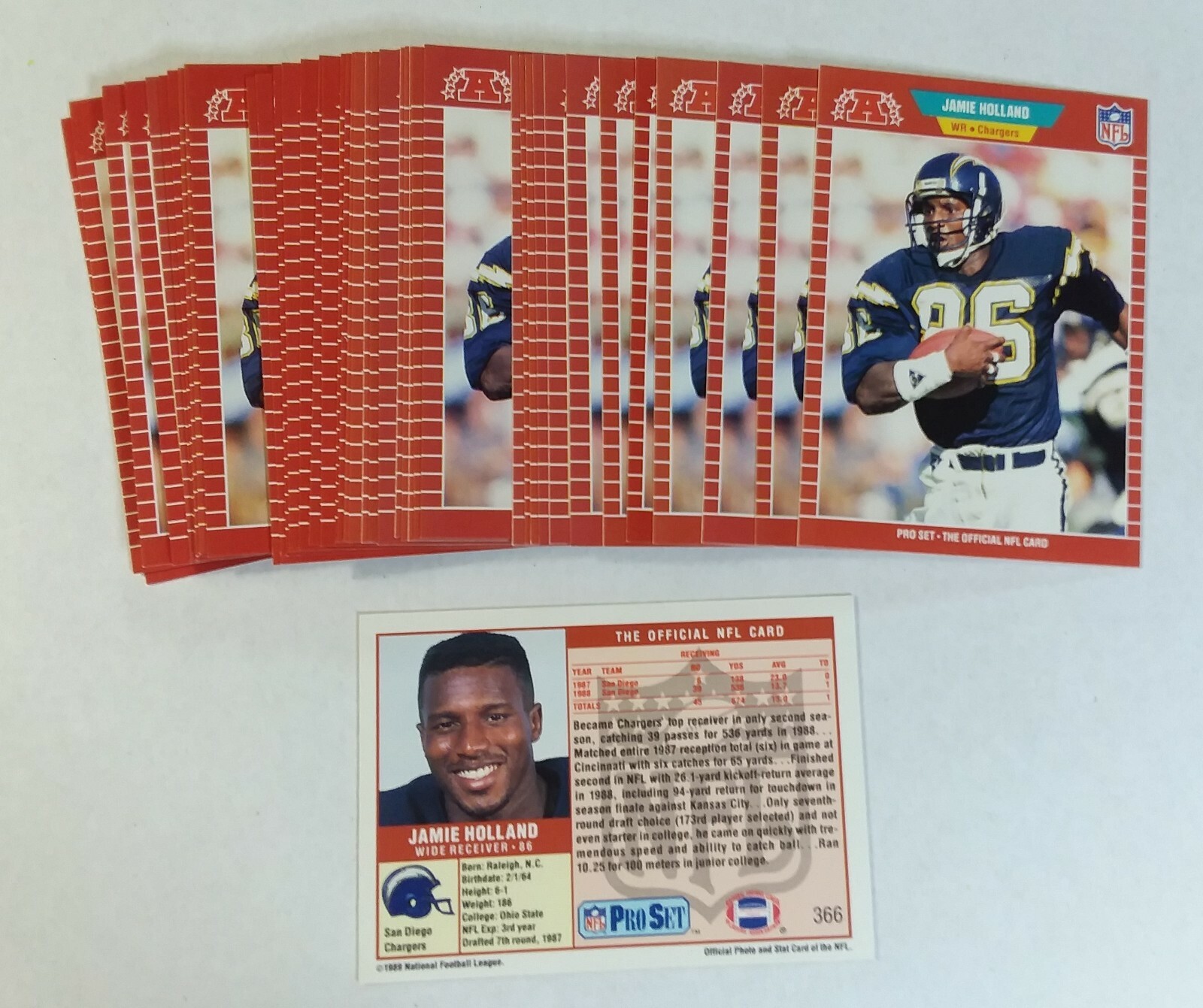 1989 Pro Set RC #366 JAMIE HOLLAND ROOKIE Lot of (10)