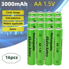 16Pcs 1.5V 3000mAh AA / AAA Rechargeable Alkaline Batteries LED Light Battery US