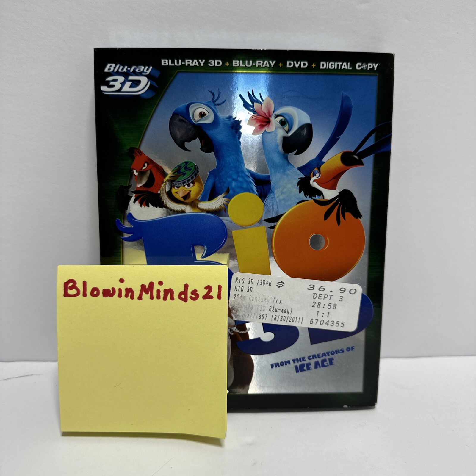 RIO (BLU-RAY 3D + BLU-RAY + DVD + DIGITAL COPY) (BLU-RAY) (BLU-RAY ...