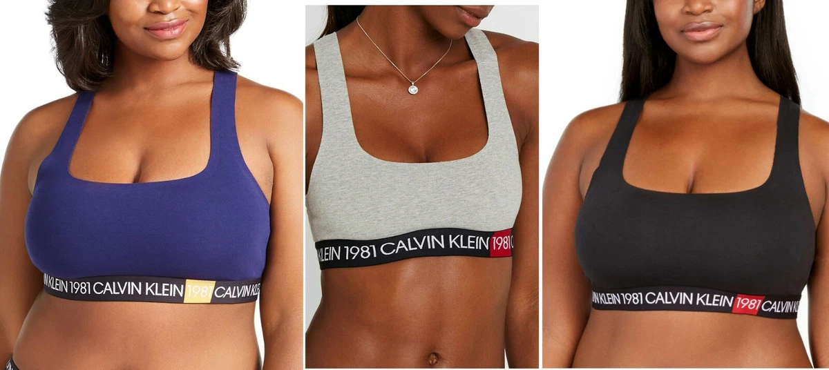 Calvin Klein Women's 1981 Bold Unlined Bralette Bra 3X, 2X, XS, L