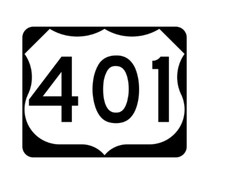 12" us route 401 highway sign road bumper sticker decal usa made