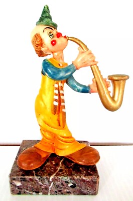 SMR  ''CLOWN / PLAYING THE SAXOPHONE''  ~ (6'' TALL) ~  *** MADE IN ITALY ***