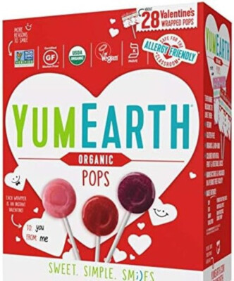 YUMEARTH  ORGANIC  Lollipops Suckers (28) Individually Wrapped Pops - BB 04/2026