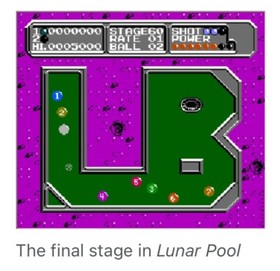 Nintendo NES Lunar Pool juego de colecci&oacute;n original raro oop deporte videojuego espacio