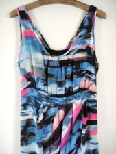Guess Size 6 Colorful Wash Tulip Sleeveless Scoop Neck Polyester Lined Dress
