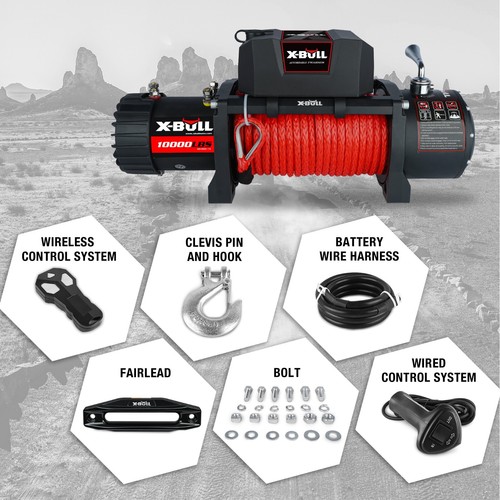 X-BULL Electric Winch 10000LB 12000LB 13000LB 14500LB Synthetic 4WD Trailer Jeep - Picture 17 of 166