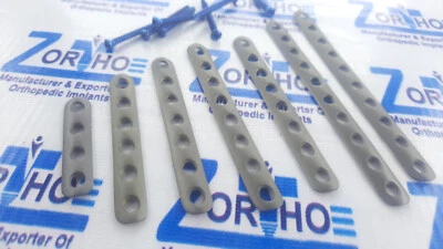 ORTHO ZE One third tubular plate 3.5mm(4-10H), Cortical screws Titanium G 5 (58 Pcs Set)