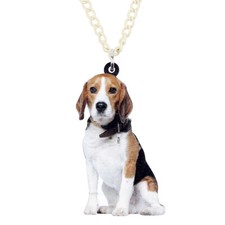Acrylic Adorable Beagle Dog Necklace Pendant Pets Animals Jewelry Charms Gifts
