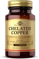 Solgar Chelated Copper 100 Tablets Vegan Non GMO Essential Mineral