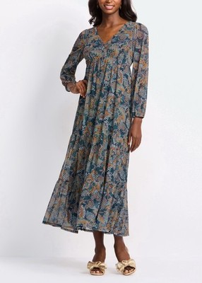 Les Serein | Janice Mesh Long Sleeve Maxi Dress Size SP