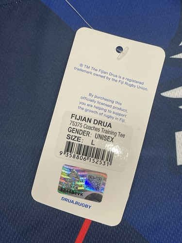 New Balance Fijian Drua Jersey Fiji Super Rugby Pacific Coaches Shirt Large NWT - Picture 3 of 9