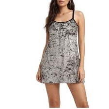 Anthropologie Maronie Crushed Velvet Mini Dress Small Green Slip Style Y2K 90s