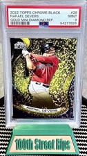 2022 Topps Chrome Black Rafael Devers Gold Mini-Diamond Refractor PSA 9 42/50