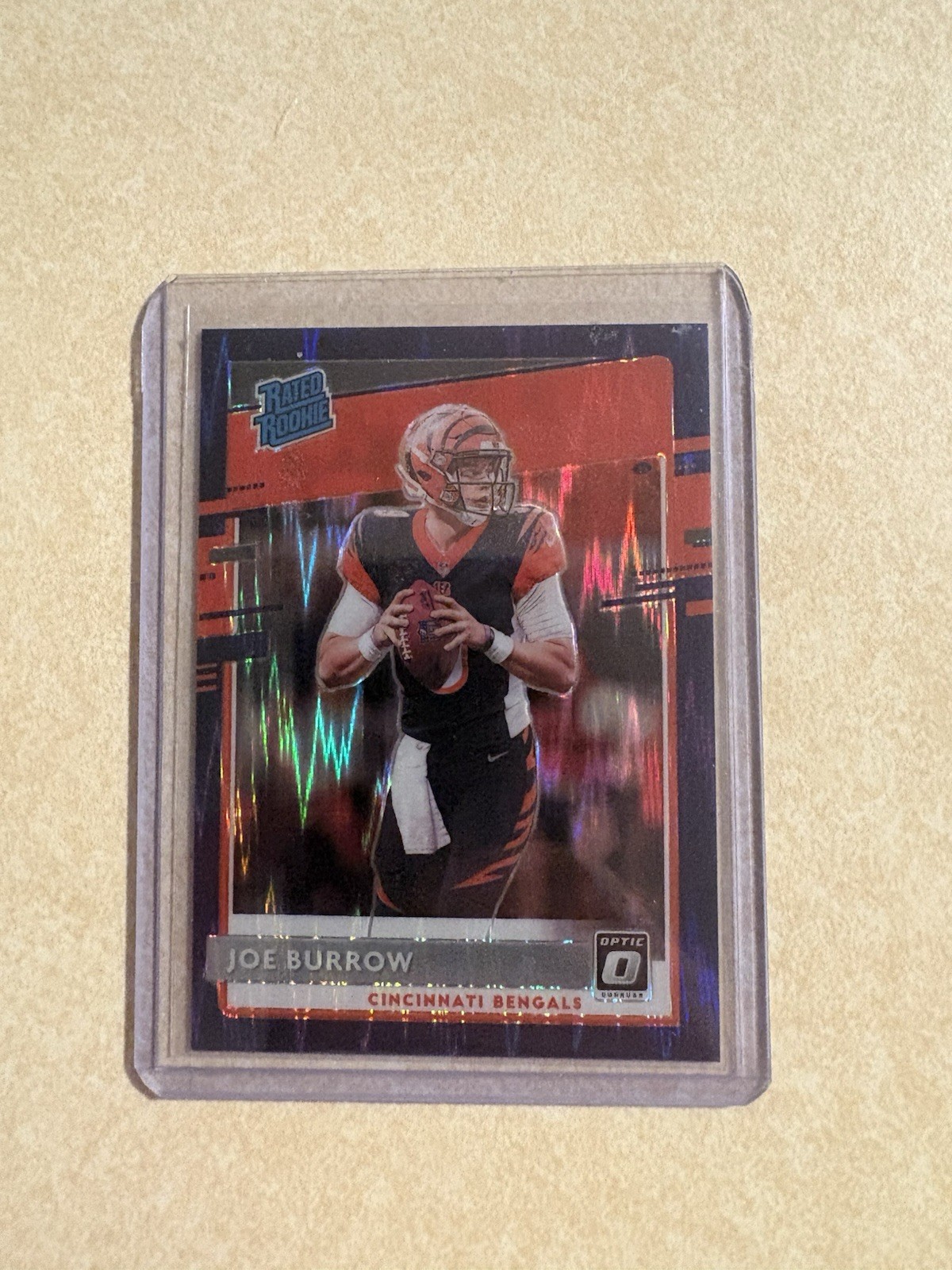 2020 Panini Donruss Optic Rated Rookies Joe Burrow #151 Purple Shock Prizm (RC)