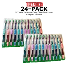 527: GUM Technique Deep Clean Sensitive Clean Toothbrush, Compact Sensitive