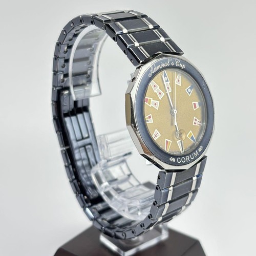 CORUM Admiral’s Cup 99.910 35mm Black Gold Watch Quartz 18cm 7.08in Swiss Made - Picture 3 of 10