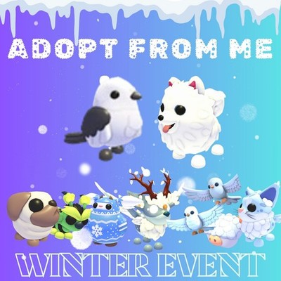 Adopt from Me Winter Event Discount Sale - Mega Snowballl Pug, Mega Anugs Bull