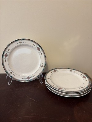 4 Studio Nova Adirondack Speckled Southwestern SALAD LUNCHEON Plates 8.25 